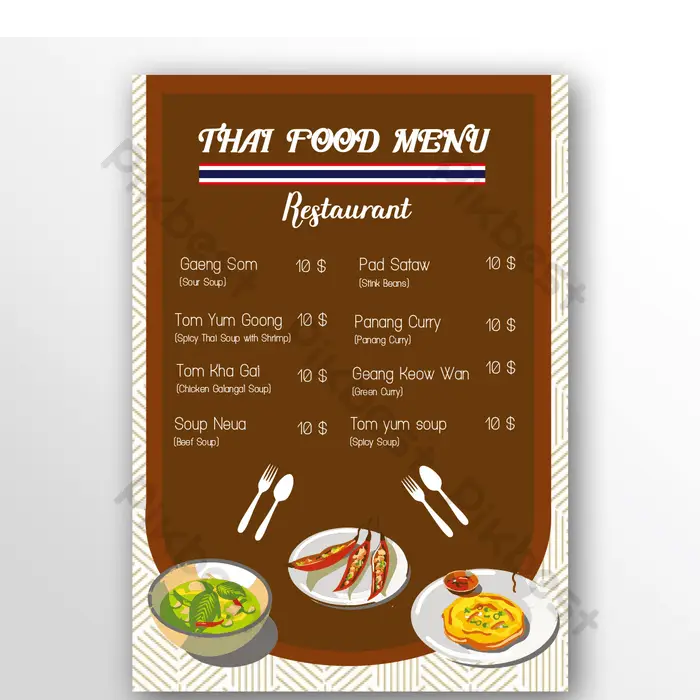 thai dinner menu

